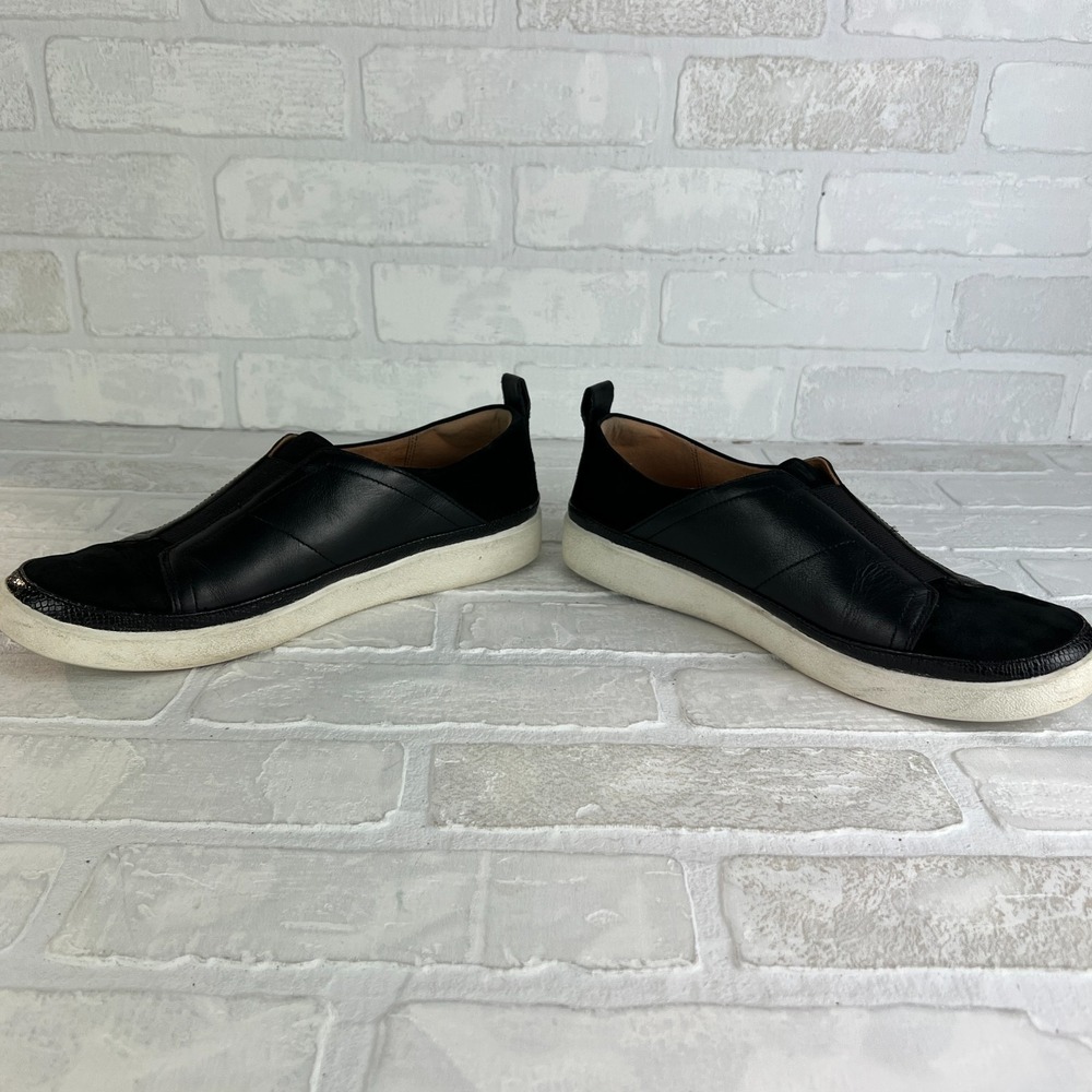 Vionic Zinah Slip On Sneakers Shoes Womens 9.5 Black Nubuck Leather Comfort 40.5 - Picture 8 of 13